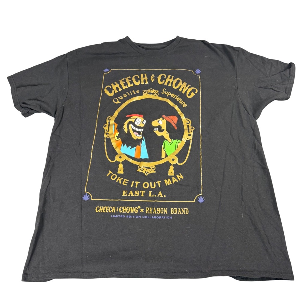 Reason Brand x Cheech & Chong T-Shirt Mens 2X Black East LA Graphic Tee